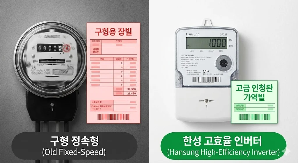 전기세 폭탄의 주범: 구형 정속형 모델 vs 한성 고효율 인버터