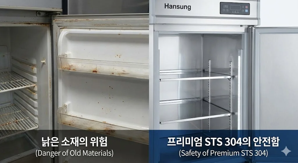 위생과 내구성의 차이: 낡은 소재의 위험 vs 프리미엄 STS 304의 안전함