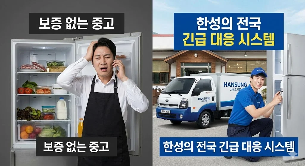 사후 관리의 공포: 보증 없는 중고 vs 한성의 전국 긴급 대응 시스템