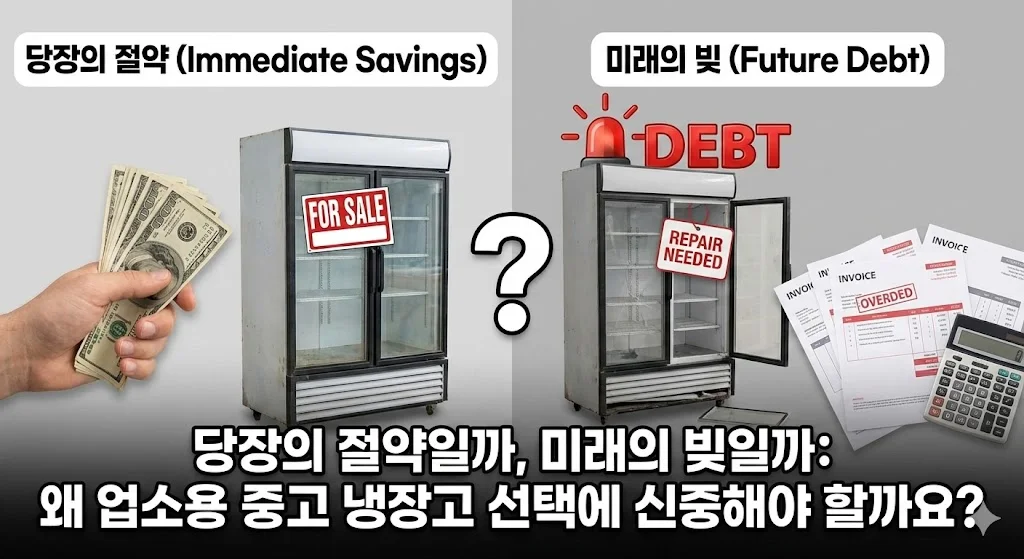 업소용 중고 냉장고 구매 비용과 수리 비용 비교 이미지