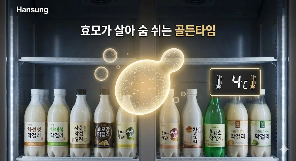 효모가 살아 숨 쉬는 골든타임: 왜 막걸리 전용 냉장고가 주점의 필수 장비일까요?