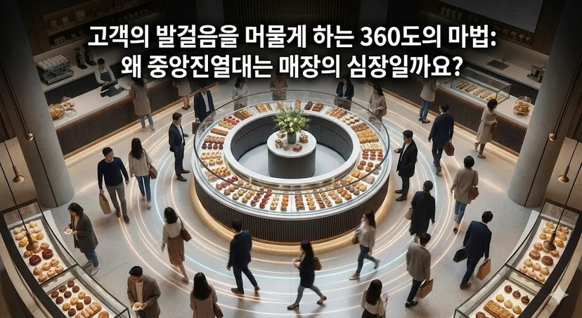 중앙진열대 중심 고객 동선