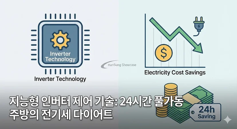 지능형 인버터 기술을 활용한 주방 전기세 다이어트 및 절감 효과 인포그래픽