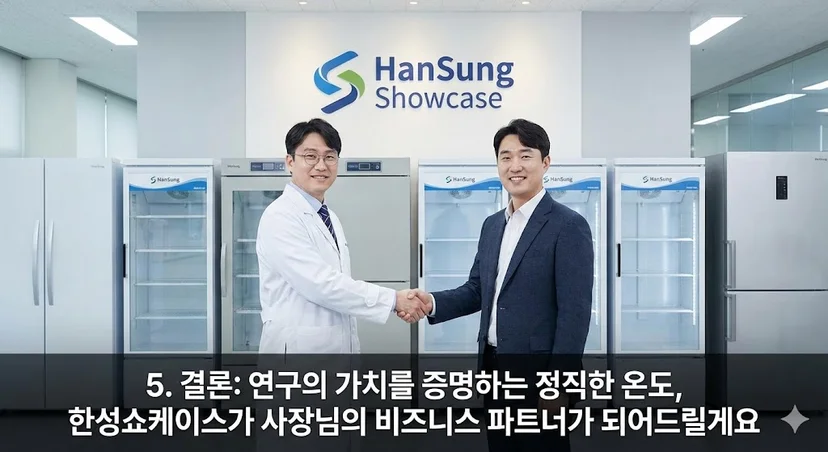 연구의 가치를 증명하는 정직한 온도, 한성쇼케이스가 사장님의 비즈니스 파트너가 되어드릴게요