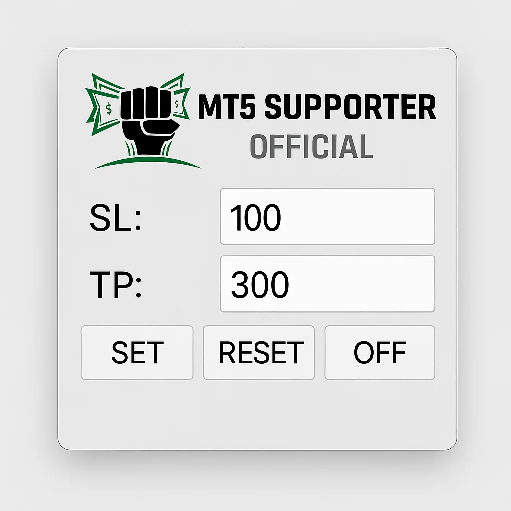 메타트레이더 MT5 자동 손익절 EA에서 손절(SL)과 익절(TP) 값을 설정하는 화면