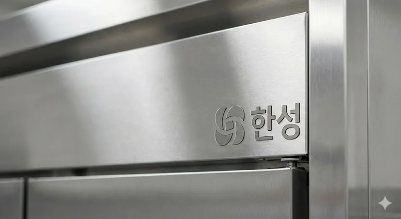 제품에 새겨진 한성 로고를 통해 기술력과 신뢰를 상징적으로 보여줍니다.