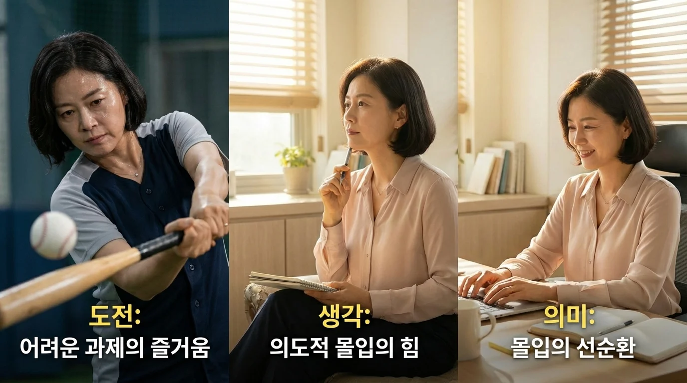 인간의 뇌는 신기하게도, 적당히 어려운 과제가 있을 때 가장 활발하게 깨어나고 즐거움을 느끼도록 되어 있습니다.