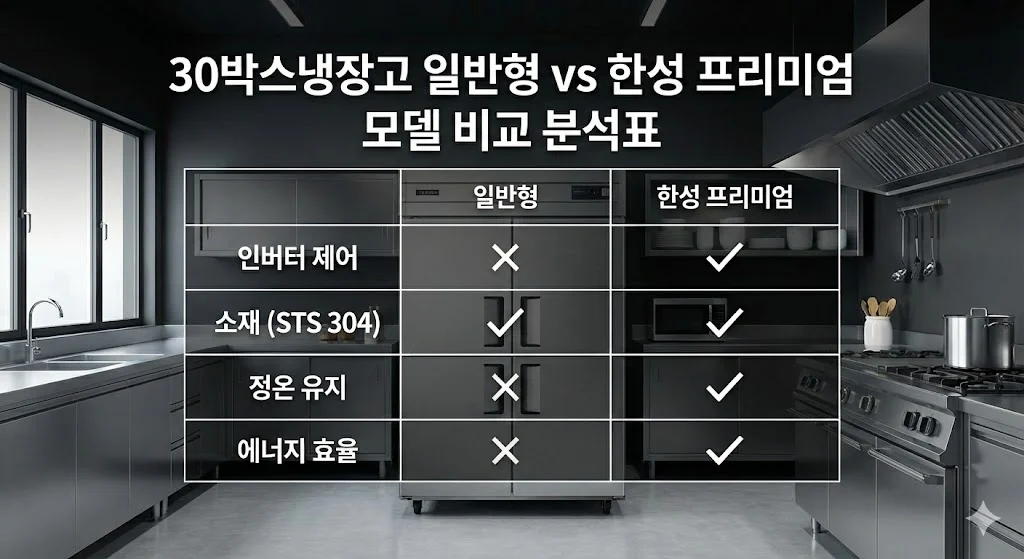 30박스냉장고 일반형 vs 프리미엄 비교 분석표
