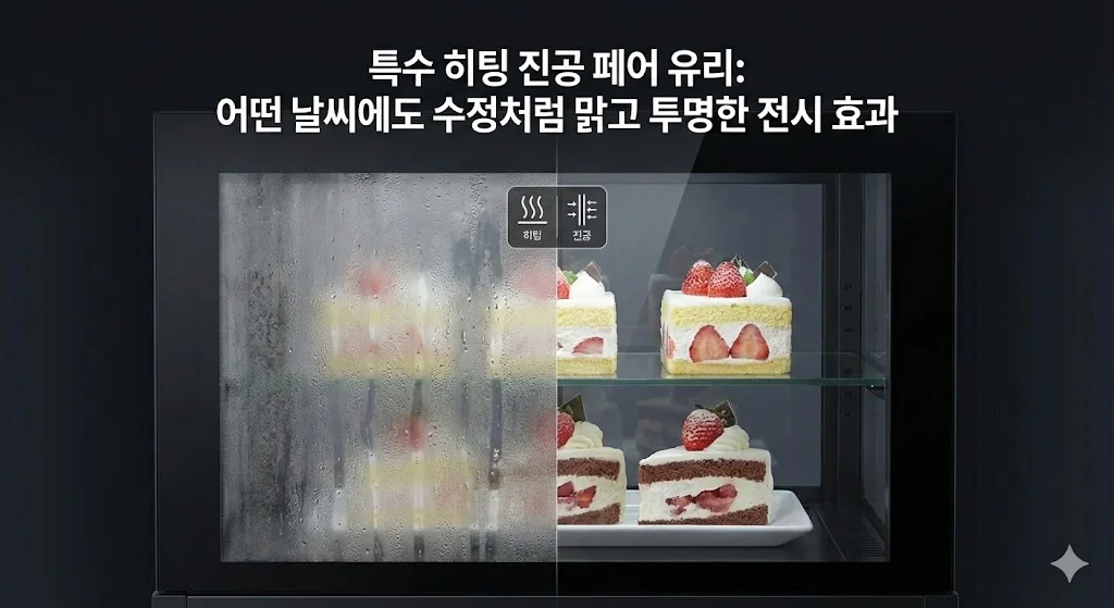 특수 히팅 진공 페어 유리 미니쇼케이스냉장고