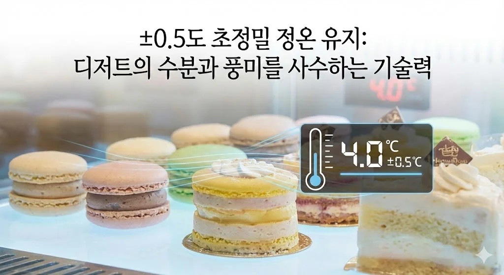 ±0.5도 초정밀 정온 유지로 디저트의 수분과 풍미 사수