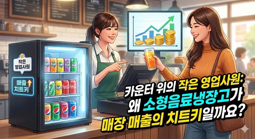 카운터 위 매출 상승 치트키 소형 음료 냉장고