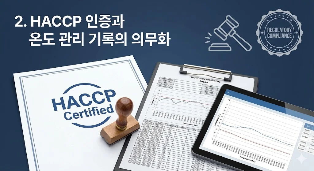 HACCP 인증서와 온도 관리 기록 보고서