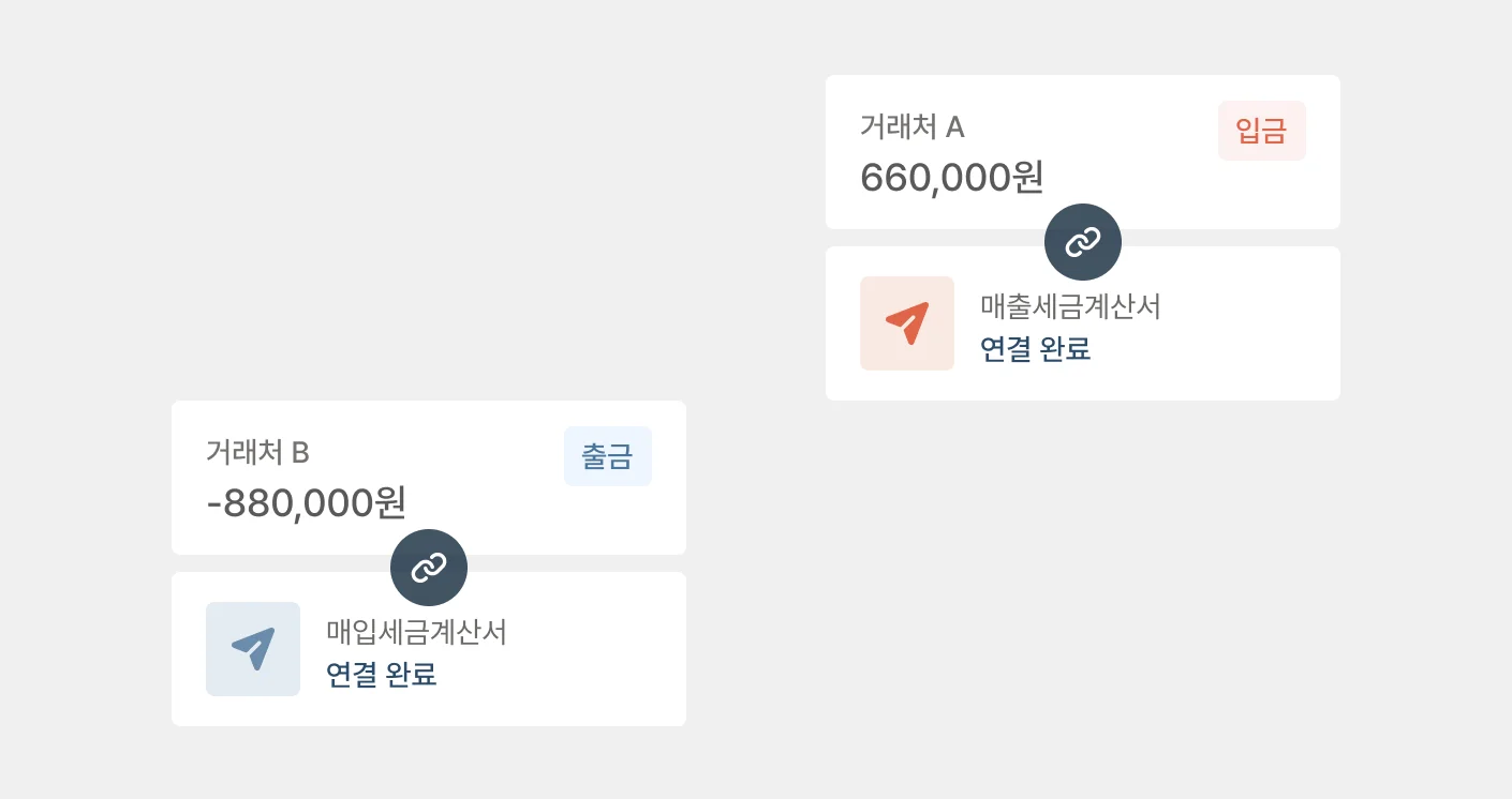 세금계산서 입출금내역 연동