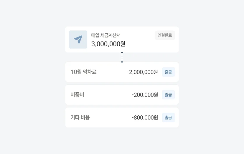 매입 세금계산서 - 출금 내역 관리