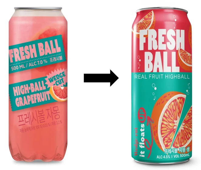 리뉴얼된 프레시볼 자몽