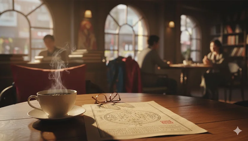 Modern Saju cafes offer a relaxed atmosphere for consultations.