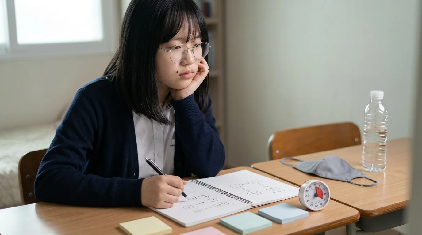 수능 수학공부법 몰입 원리: 슬로싱킹·1초 원칙·선잠으로 생각의 근육을 기르는 장면