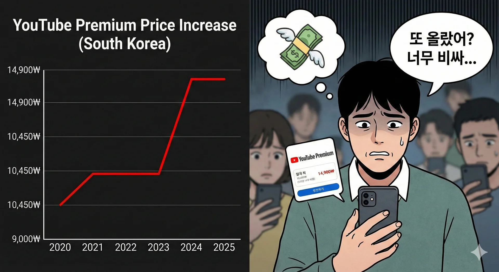 유튜브 프리미엄 가격 인상 부담