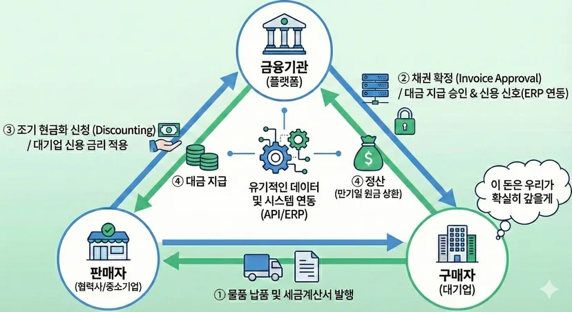 공급망 금융(SCF)의 작동 구조 및 프로세스
