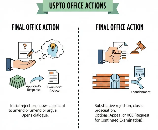 Final Office Action과 Non Final Office Action을 비교하는 도면