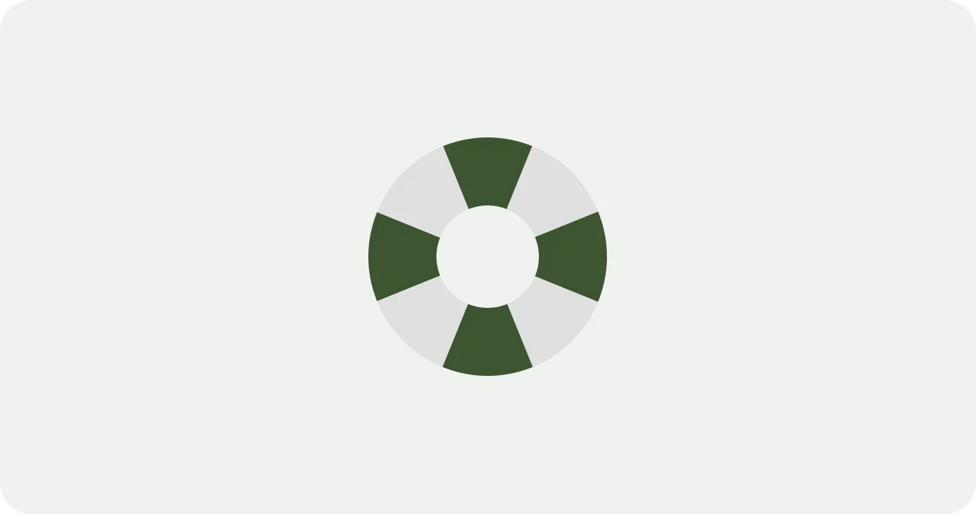 기업 구매 리스크를 줄이기 위한 운영 대안을 상징하는 구명튜브 아이콘