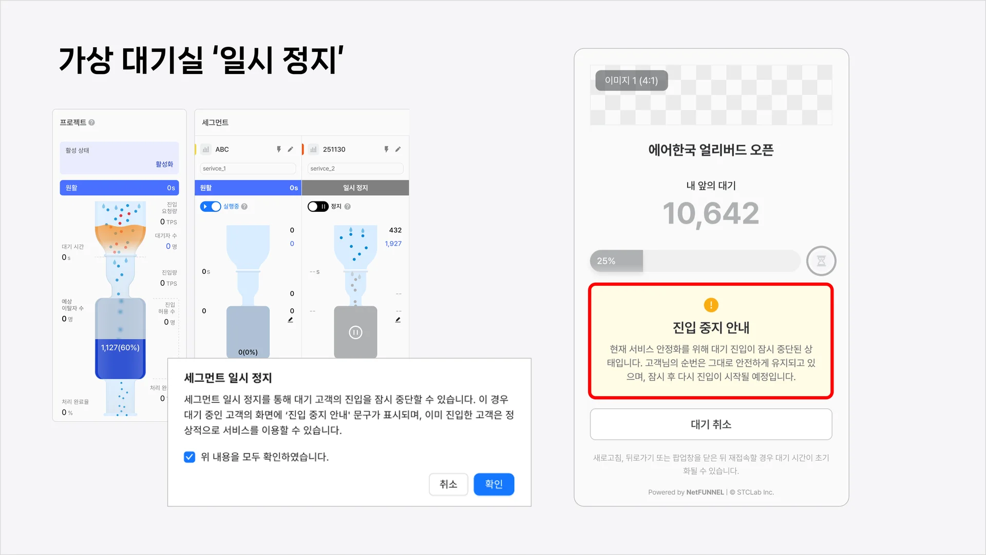 세그먼트 일시 정지 기능은, 사용자의 진입을 잠시 멈추게 하여, 고객사 운영에 편의를 제공합니다.