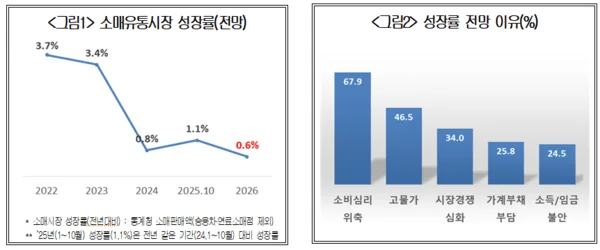 2026 유통업 트렌드 소매유통시장 성장률 둔화 그래프