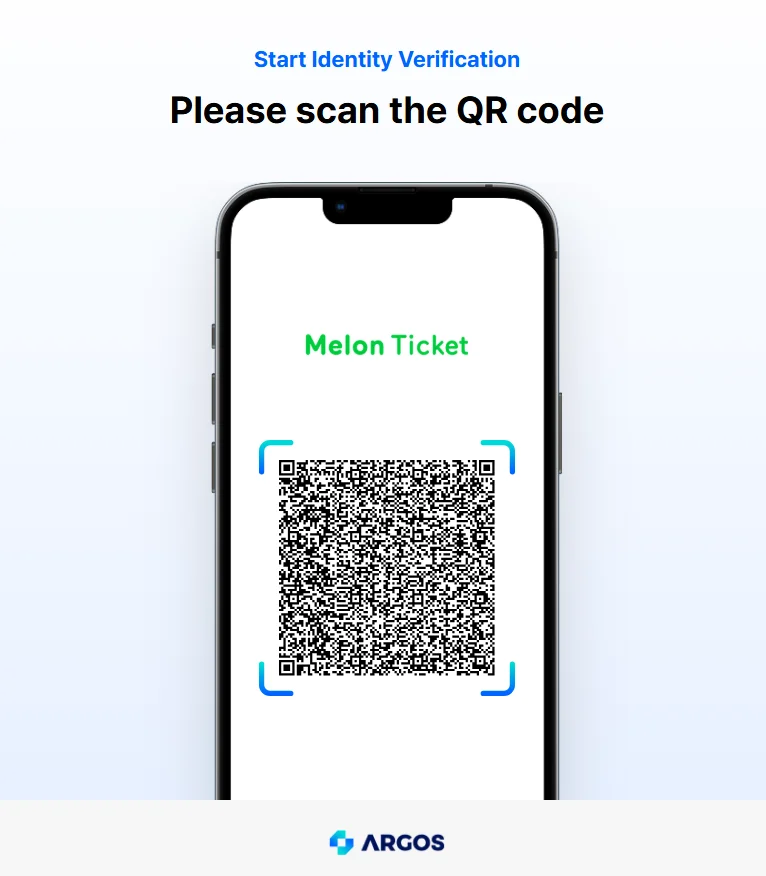 멜론티켓에 적용된 ARGOS 신원 인증 화면