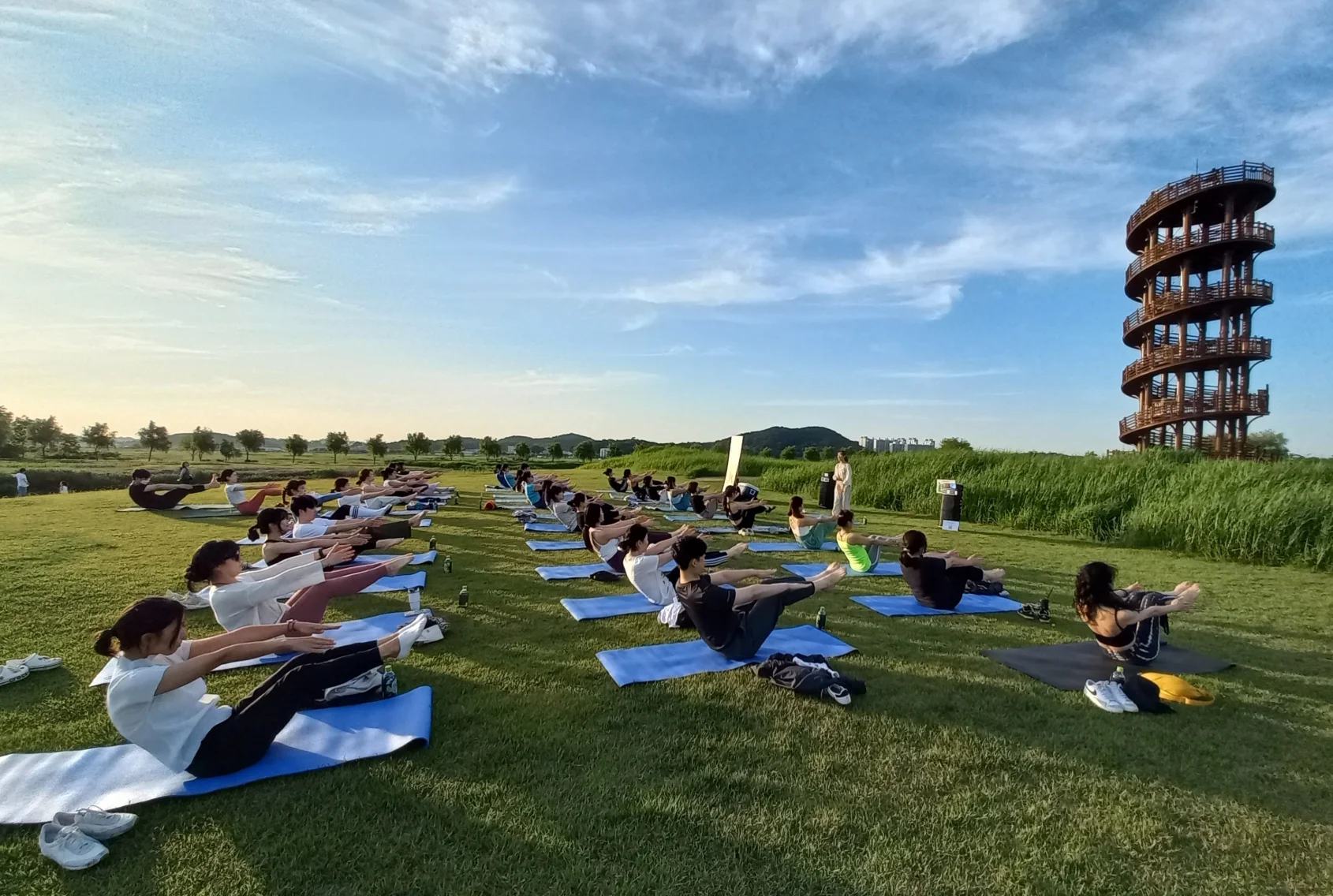 야외 요가 클래스