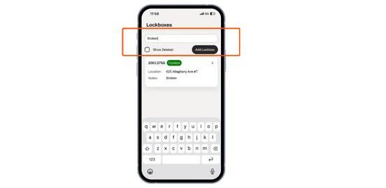 Search lockboxes by notes field in the mobile app for faster property identification