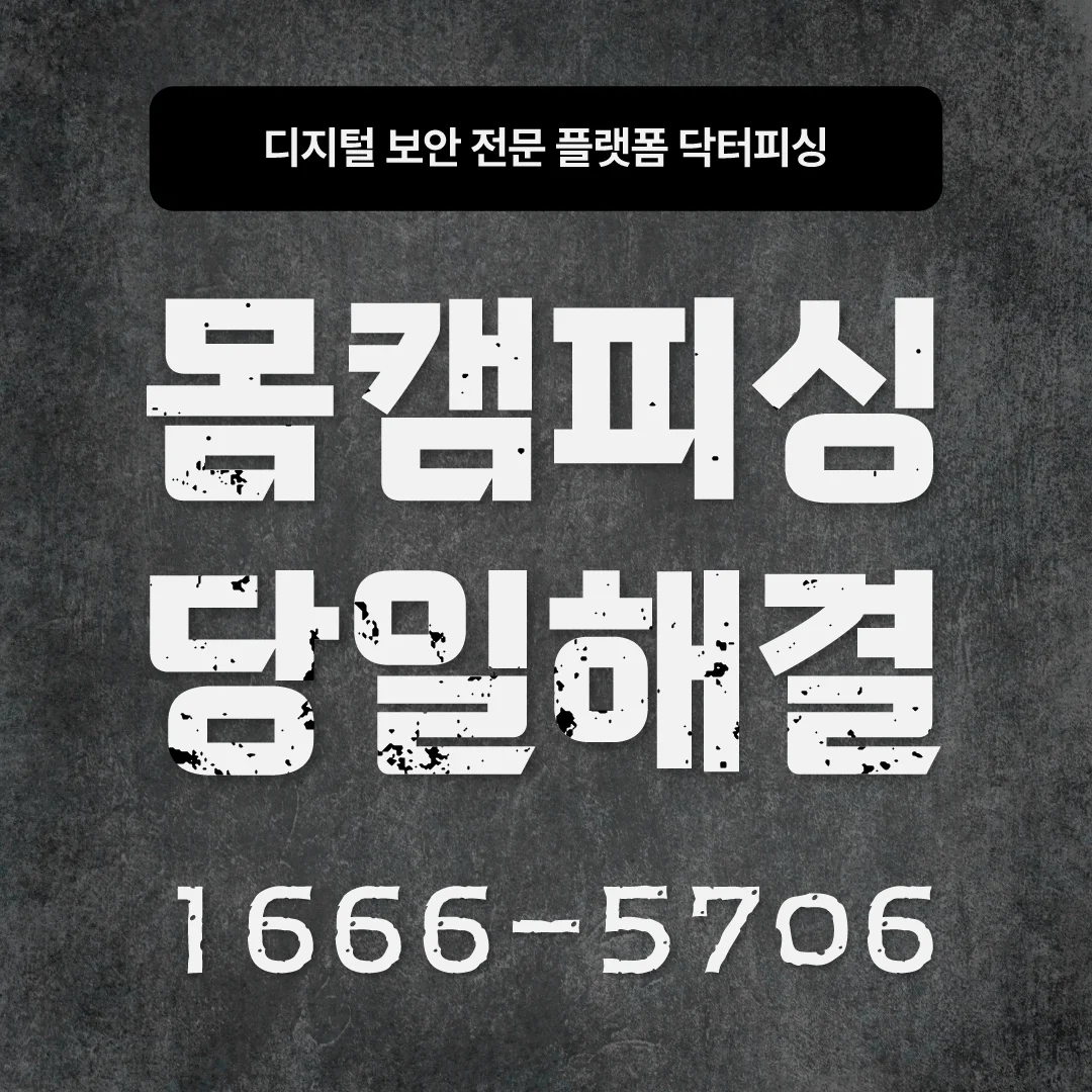 몸캠피싱 해결은 닥터피싱