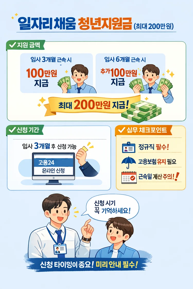 2026년 중소기업 청년 지원금 - 일자리 채움 청년지원금 제도