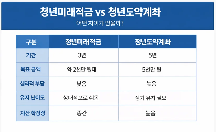 청년미래적금 청년도약계좌 비교 
