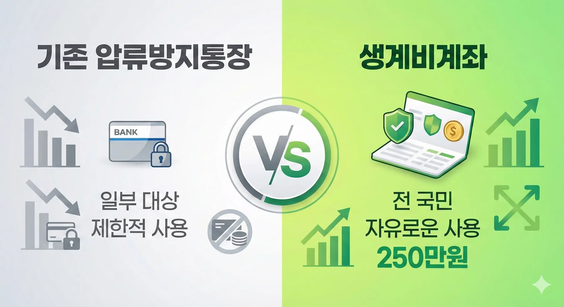 기존 압류방지통장 vs 생계비계좌 차이