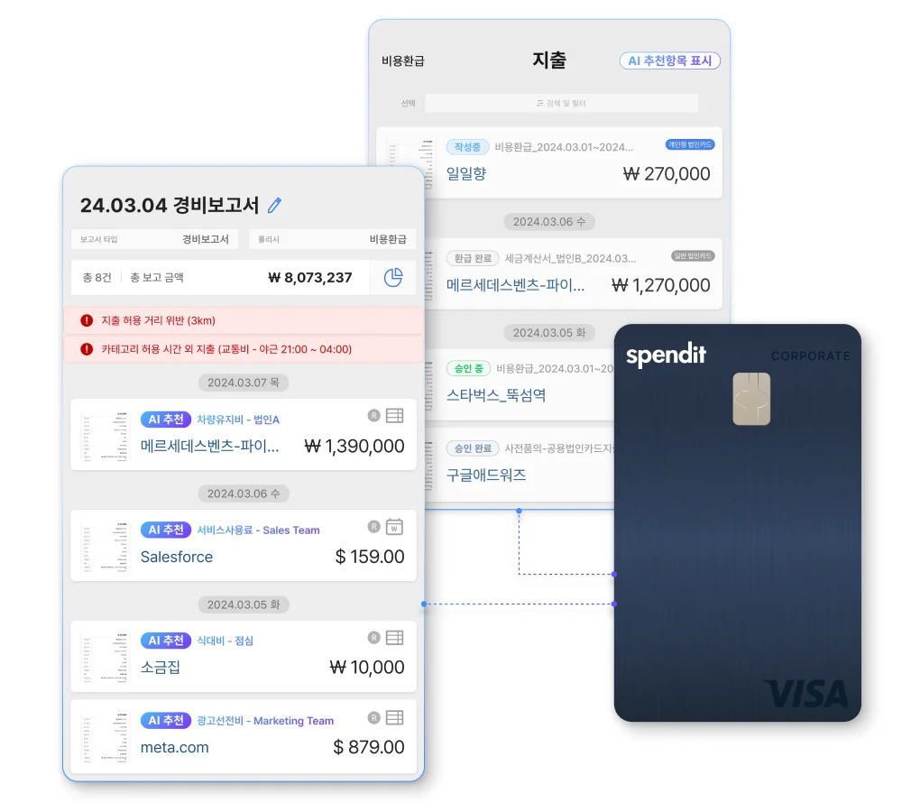 스팬딧 자동 지출 규정 검토