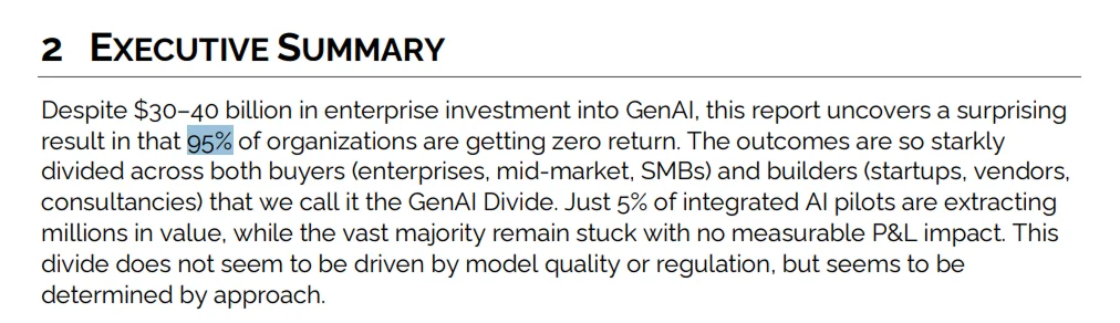 MIT The GenAI Divide: State of AI in Business 2025 보고서
