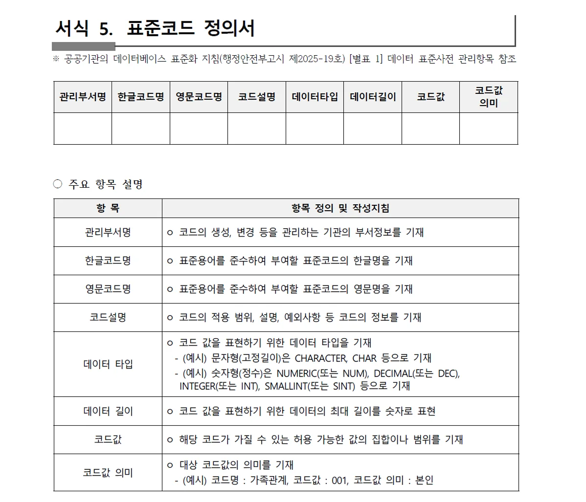 공공데이터 품질 관리 매뉴얼 - 표준코드 정의서&nbsp;
