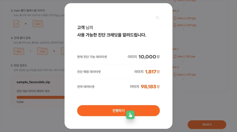 사용 가능 진단 크레딧 안내