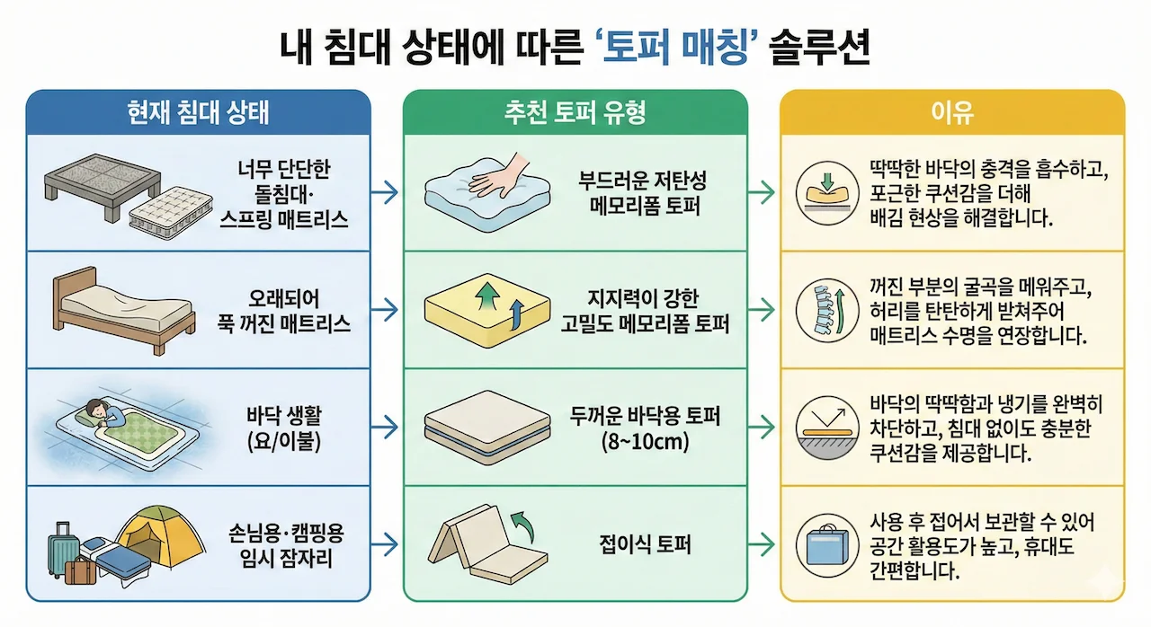 매트리스 토퍼 매칭