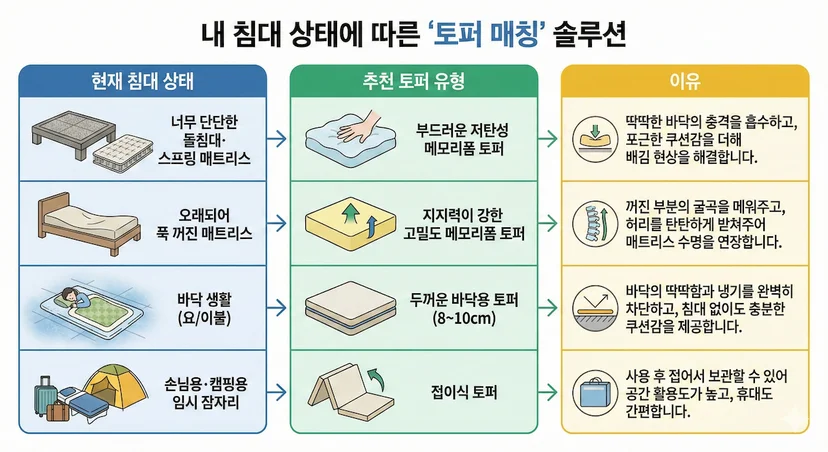 매트리스 토퍼 매칭