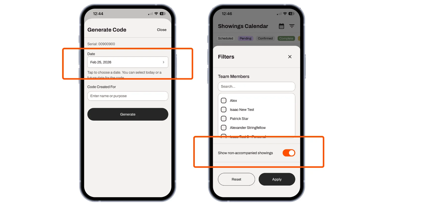 New app updates for lockboxes and the showings calendar. 