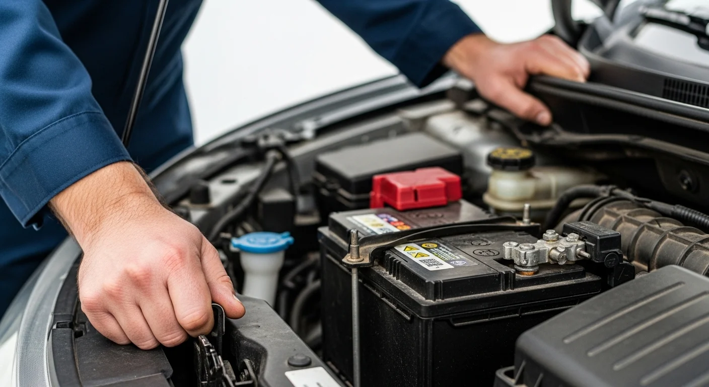 자동차 폐배터리 교체 전 점검하는 모습