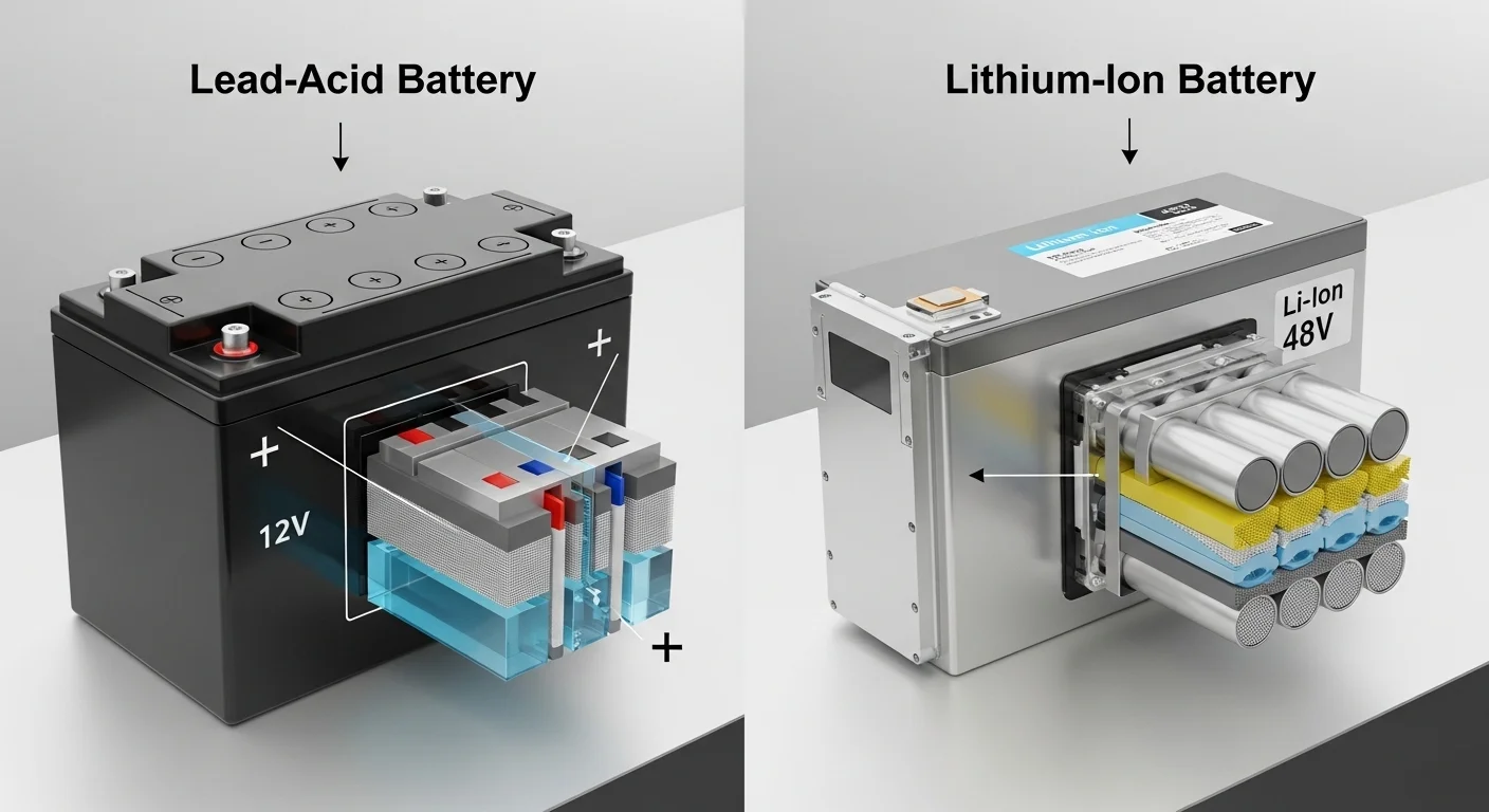 자동차 납산 배터리와 전기차 리튬이온 배터리 비교
