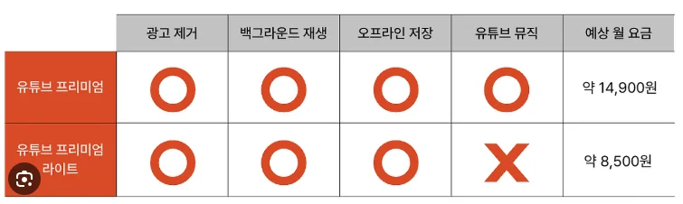 요금제별 기능 체크