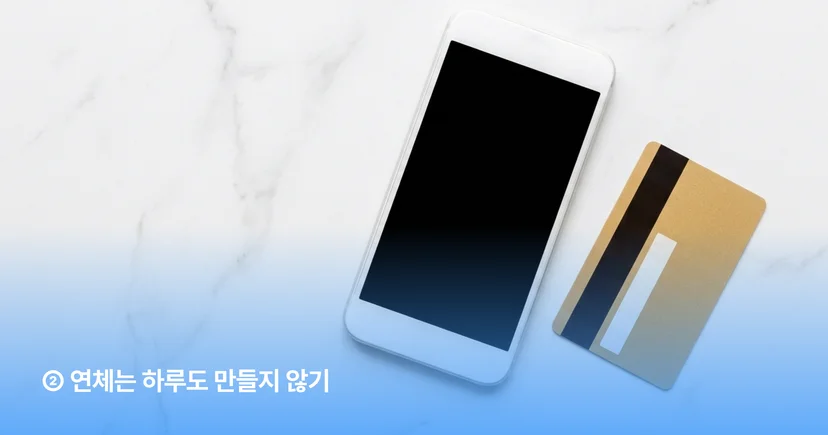 신용점수 연체 이력 카드 납부일 관리 중요성 안내 이미지