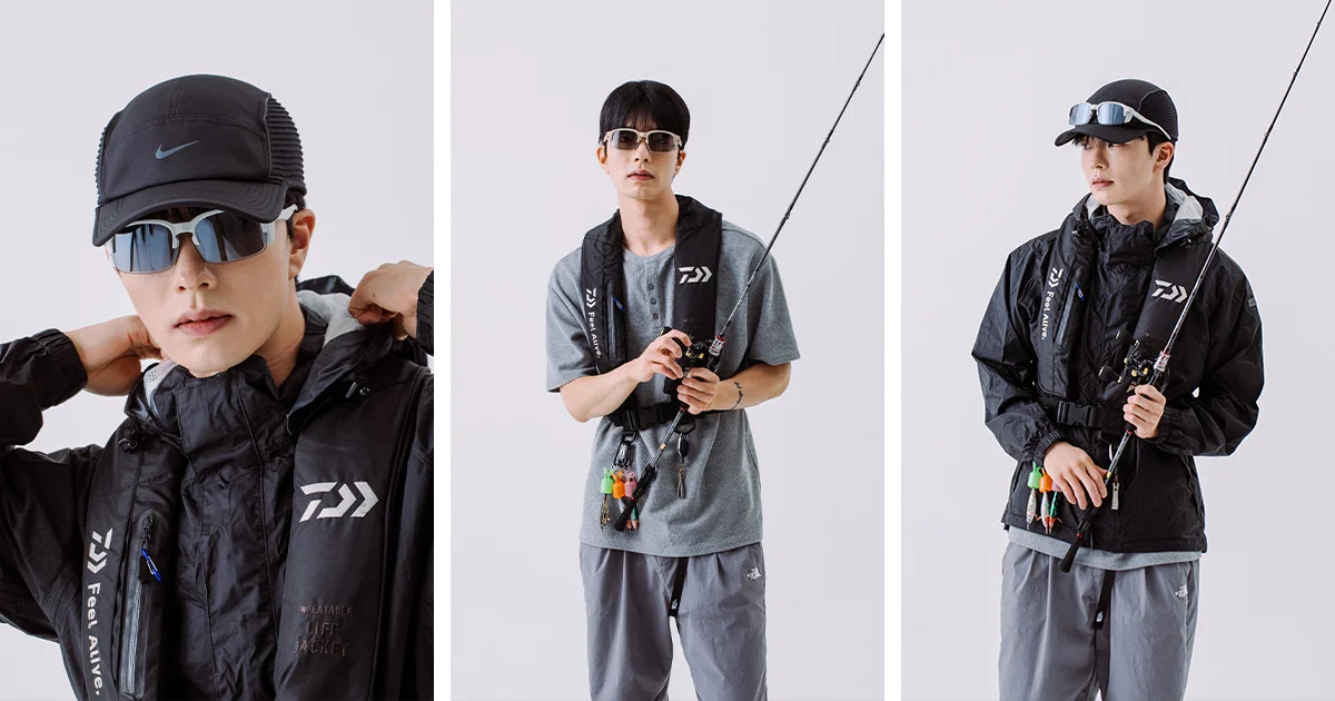 한국오지케이(OGK)의 프리미엄 WING 라인 고가형 선글라스 '앵커(ANCHOR)' 제품의 세련된 실루엣과 고급스러운 프레임 디테일이 돋보이는 연출컷. 스포츠와 일상을 아우르는 인체공학적 디자인과 고성능 렌즈의 기술력이 시각적으로 강조된 비티와이플러스의 촬영 콘텐츠 사례.