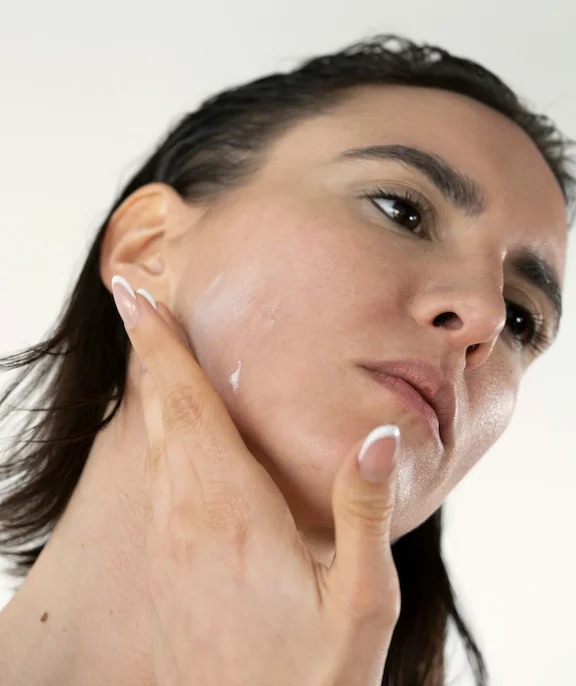 woman with skincare 