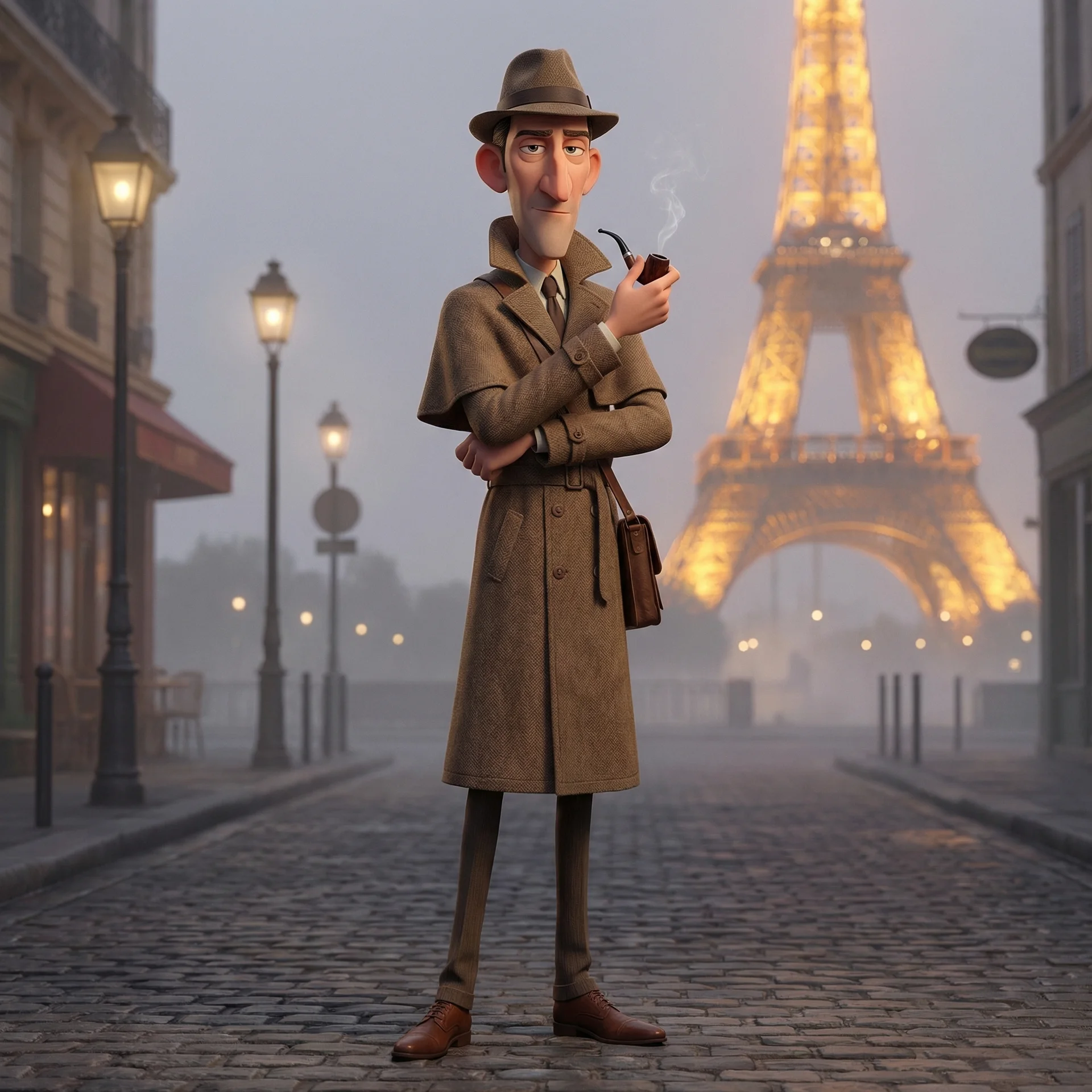 나노바나나 프로로 생성한 3D 애니메이션 탐정 캐릭터 - 이미지 생성 AI 비교 중