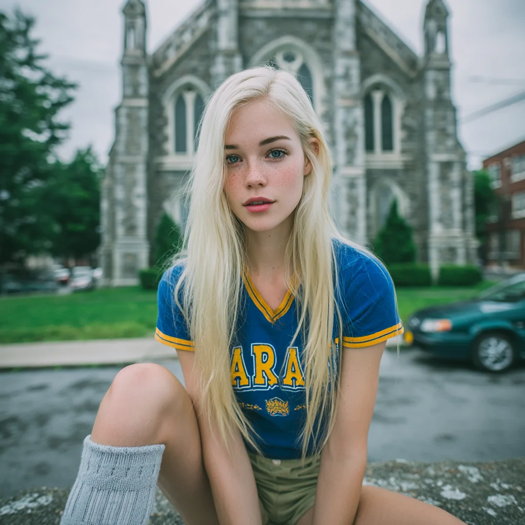 미드저니로 생성한 백인 여성의 스냅샷 - 이미지 생성 AI 비교 중