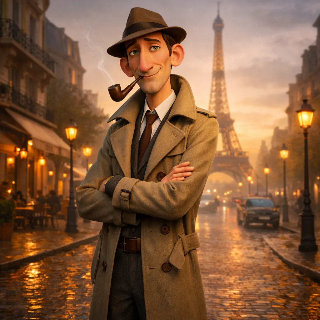 GPT이미지로 생성한 3D 애니메이션 탐정 캐릭터 - 이미지 생성 AI 비교 중